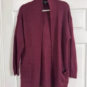 Express Women's Burgundy Cardigan Sweater